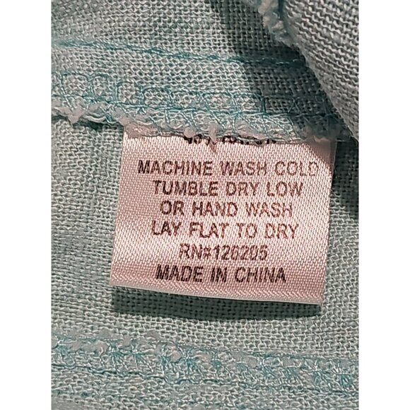 Just Living Linen Blend Mint Green Drawstring Wide Leg Pants Women LRG Lagenlook - Picture 12 of 12